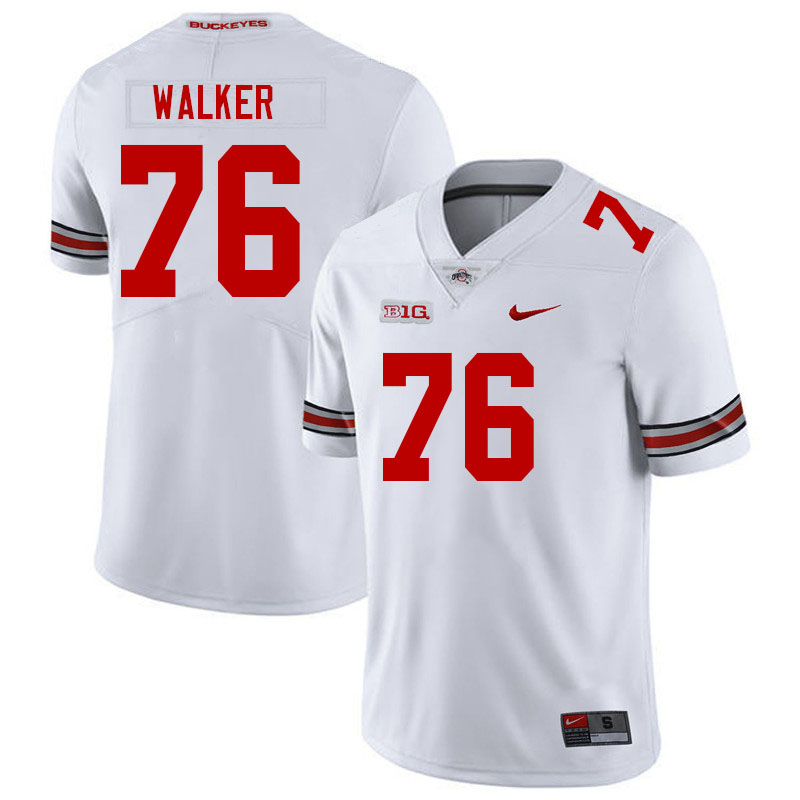 Ohio State Buckeyes Miles Walker Men's #76 White Authentic Stitched College Football Jersey